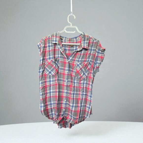 NWT Jachs Girlfriend NY plaid flannel button down shirt - Picture 1 of 1